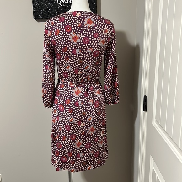 BODEN Washable Silk Florentine Floral Shift Dress 3/4 Sleeve Sz 2 - Picture 8 of 13